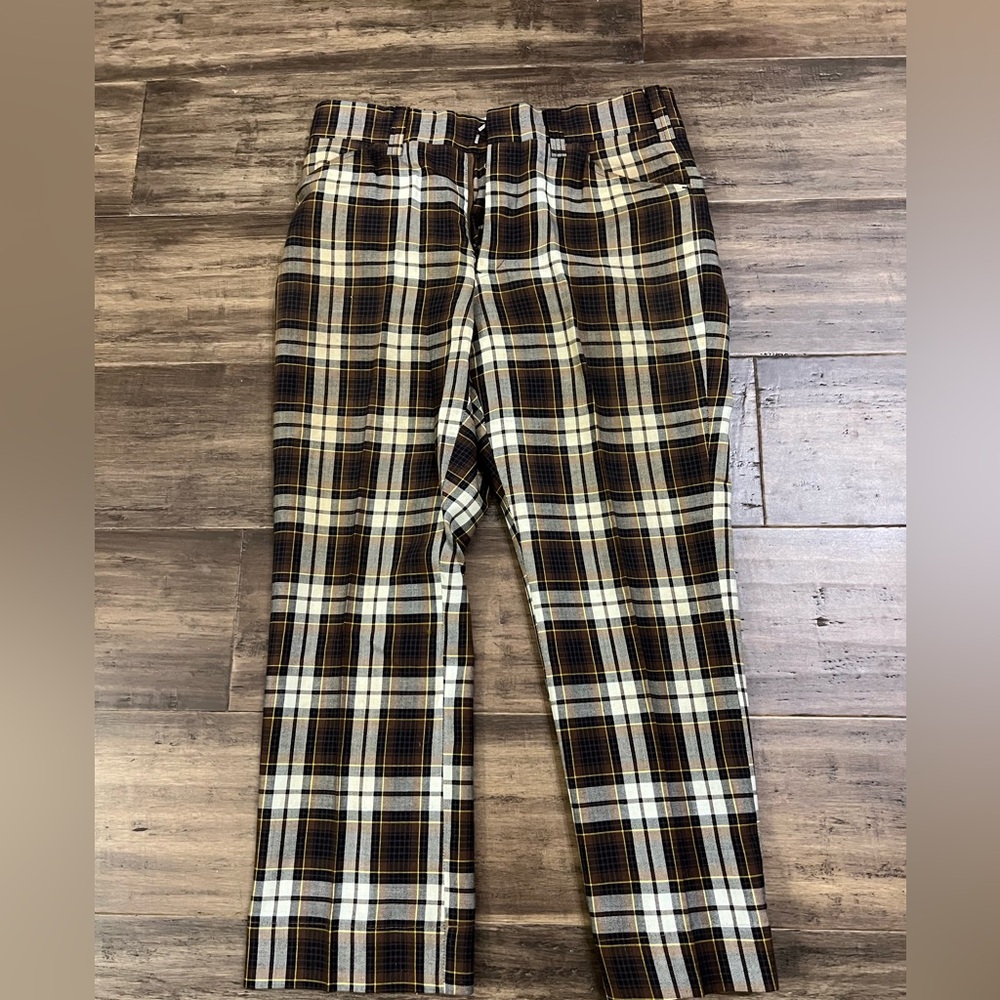 Men’s vintage 1960s plaid linen pants trousers Silverwoods of Las Vegas